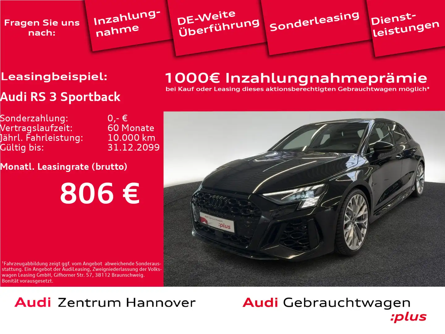 Audi RS3 quattro Pano Matrix LED B&O Zwart - 1