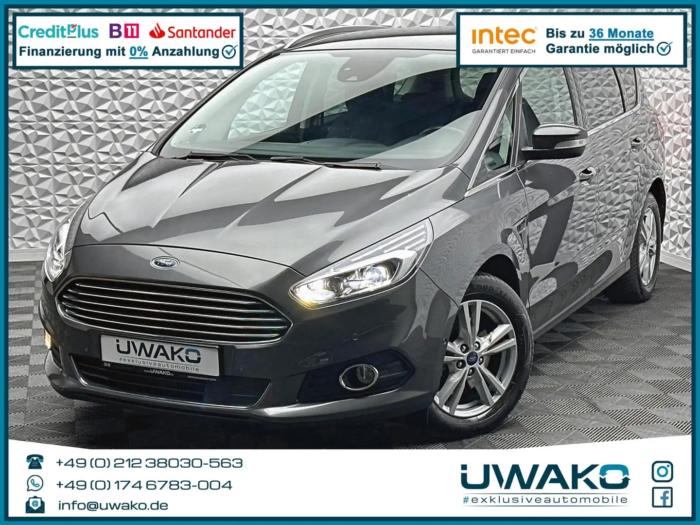Ford S-Max 2.0 TITANIUM/7-SITZ/AHK/RCAM/KEYL/LED/DAB Gris - 1