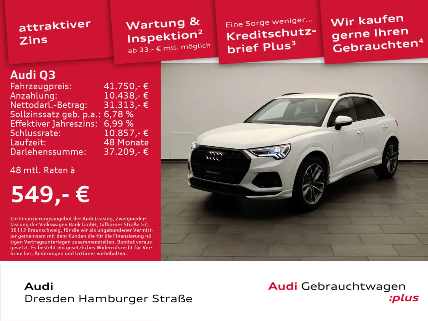 Audi Q3 advanced 35 TFSI S tronic I Standheizung/AHK Weiß - 1