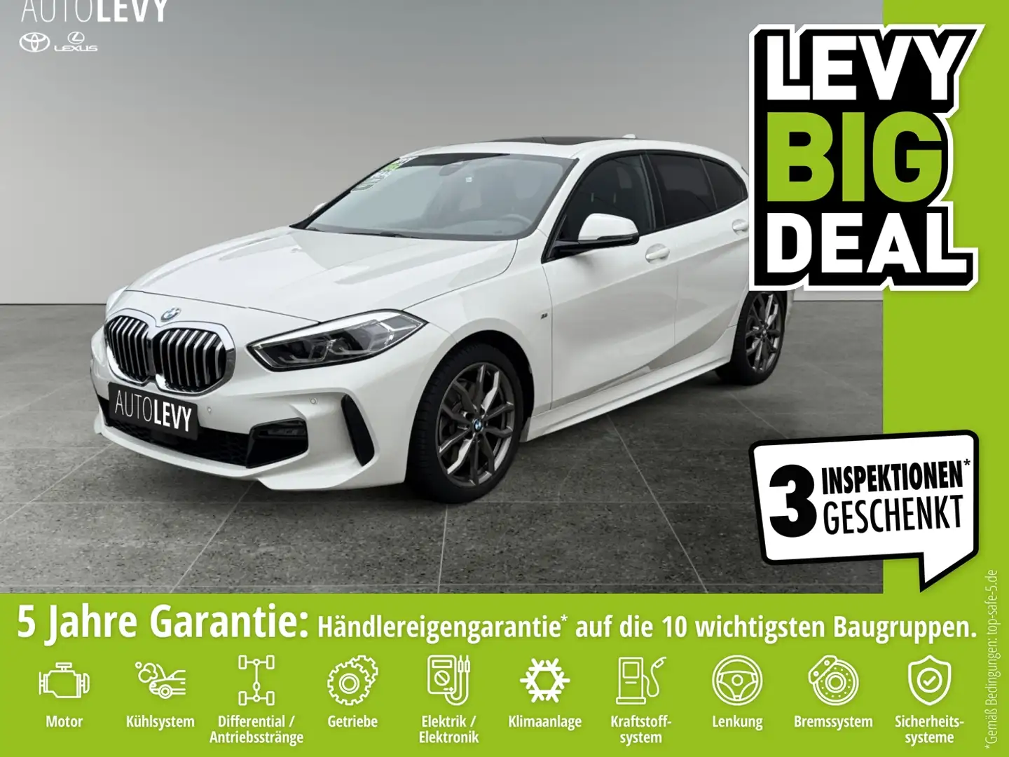 BMW 120 i M Sport NAVI*PDC*CARPLAY*PANO*TEILLEDER* Blanc - 1