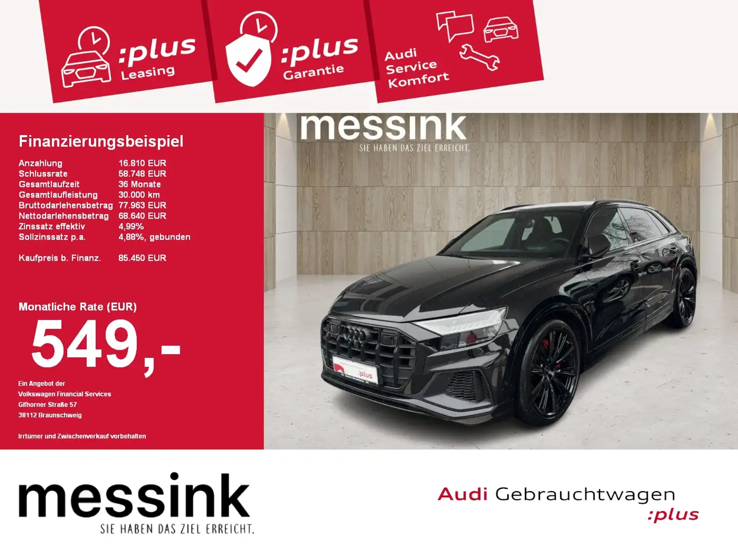 Audi SQ8 4.0 TFSI quattro competition plus Pano AHK 360 Sta Schwarz - 1