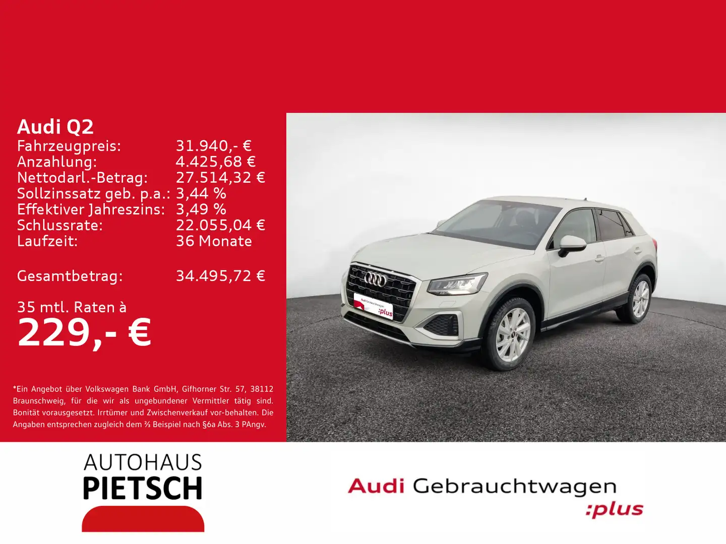 Audi Q2 35 TFSI advanced S-tronic Argent - 1