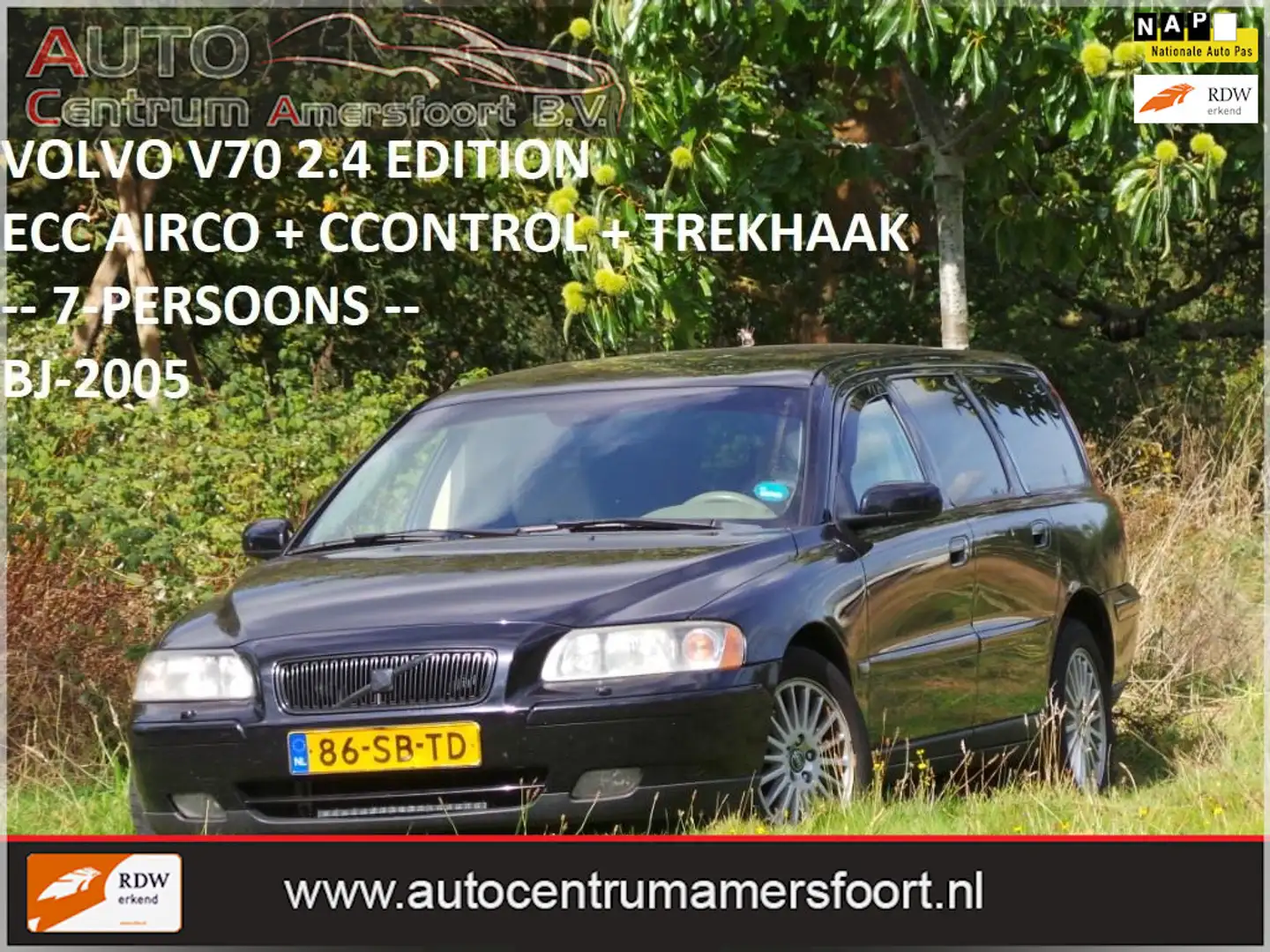 Volvo V70 2.4 Edition II ( 7-PERSOONS + INRUIL MOGELIJK ) Zwart - 1