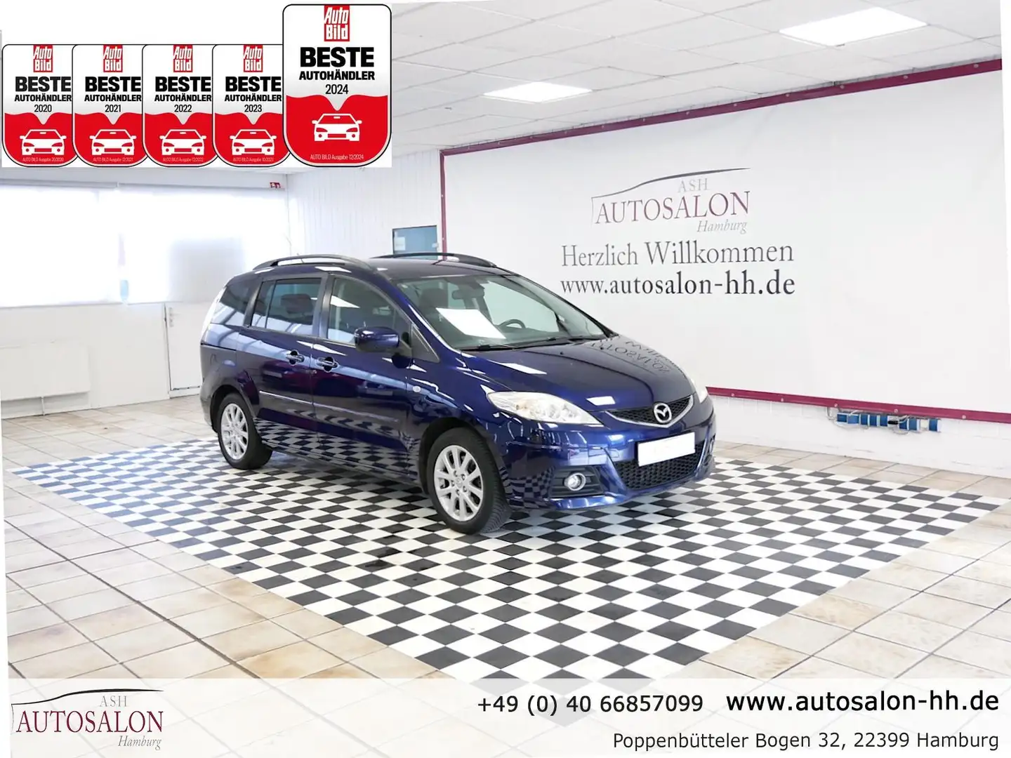 Mazda 5 5 2.0 Exclusive*7Sitze*Sitzheizung*AHK*TÜV & Servi Blau - 1