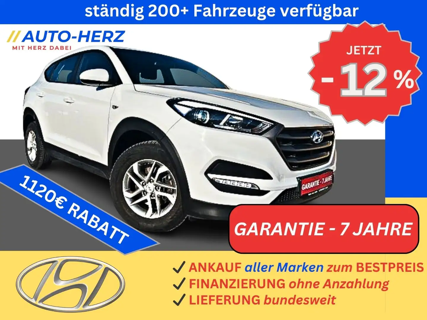 Hyundai TUCSON LED-T+Klima+PDC+Navi+ALU Blanco - 1