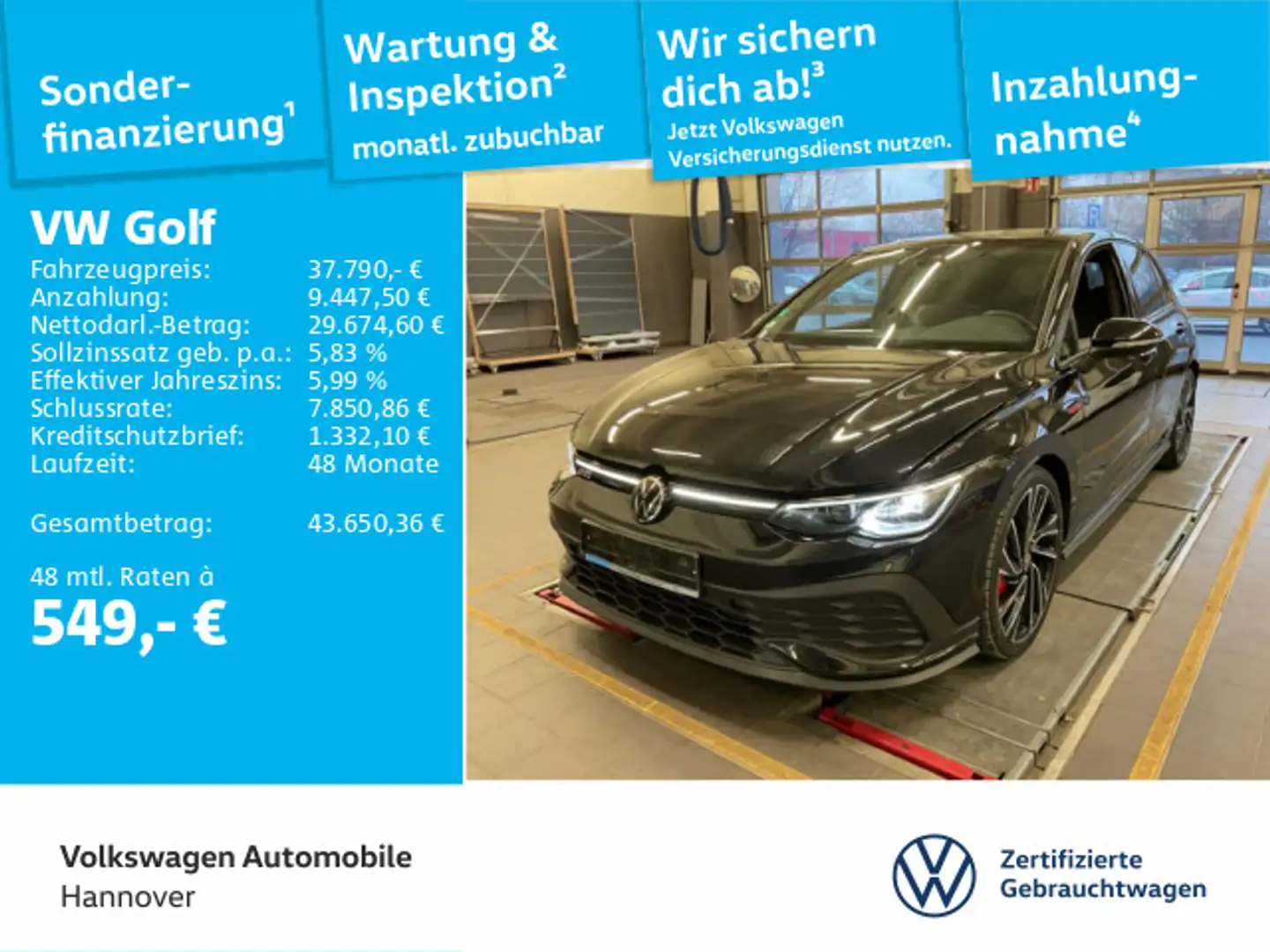 Volkswagen Golf GTI Golf VIII 2.0 TSI DSG GTI Clubsport Navi Pano Ka Schwarz - 1