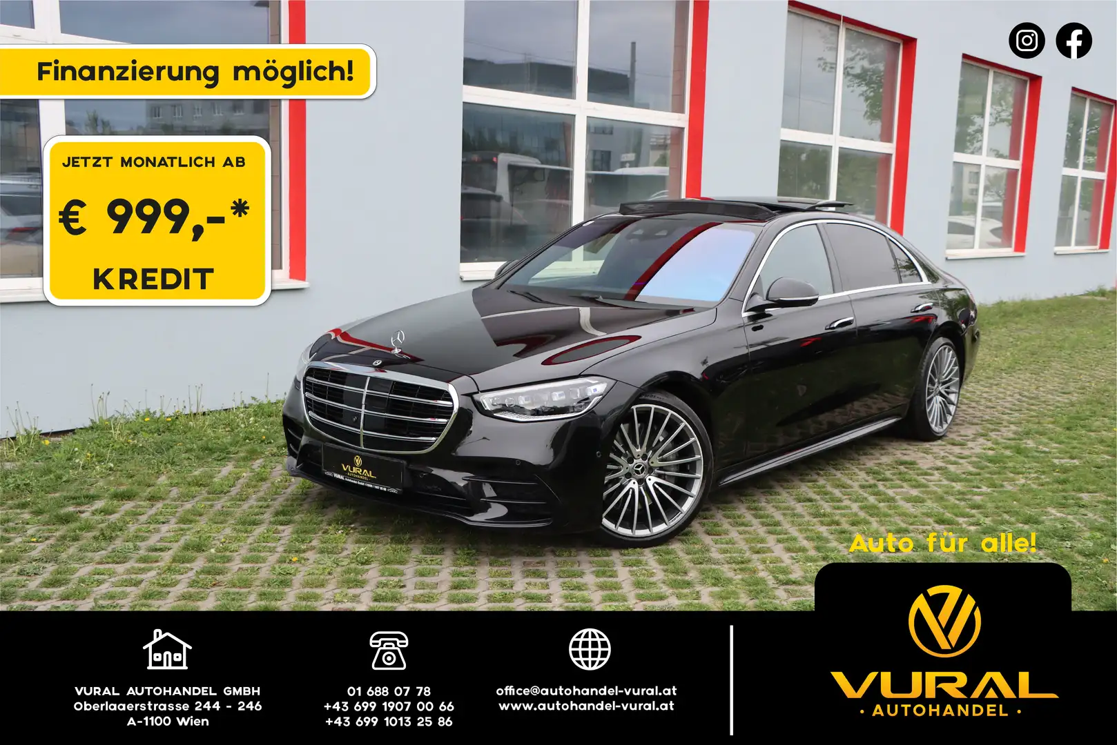 Mercedes-Benz S 400 d4Matic Long AMG-LINE | VOLL | MB GARANTIE 05/2028 Noir - 1