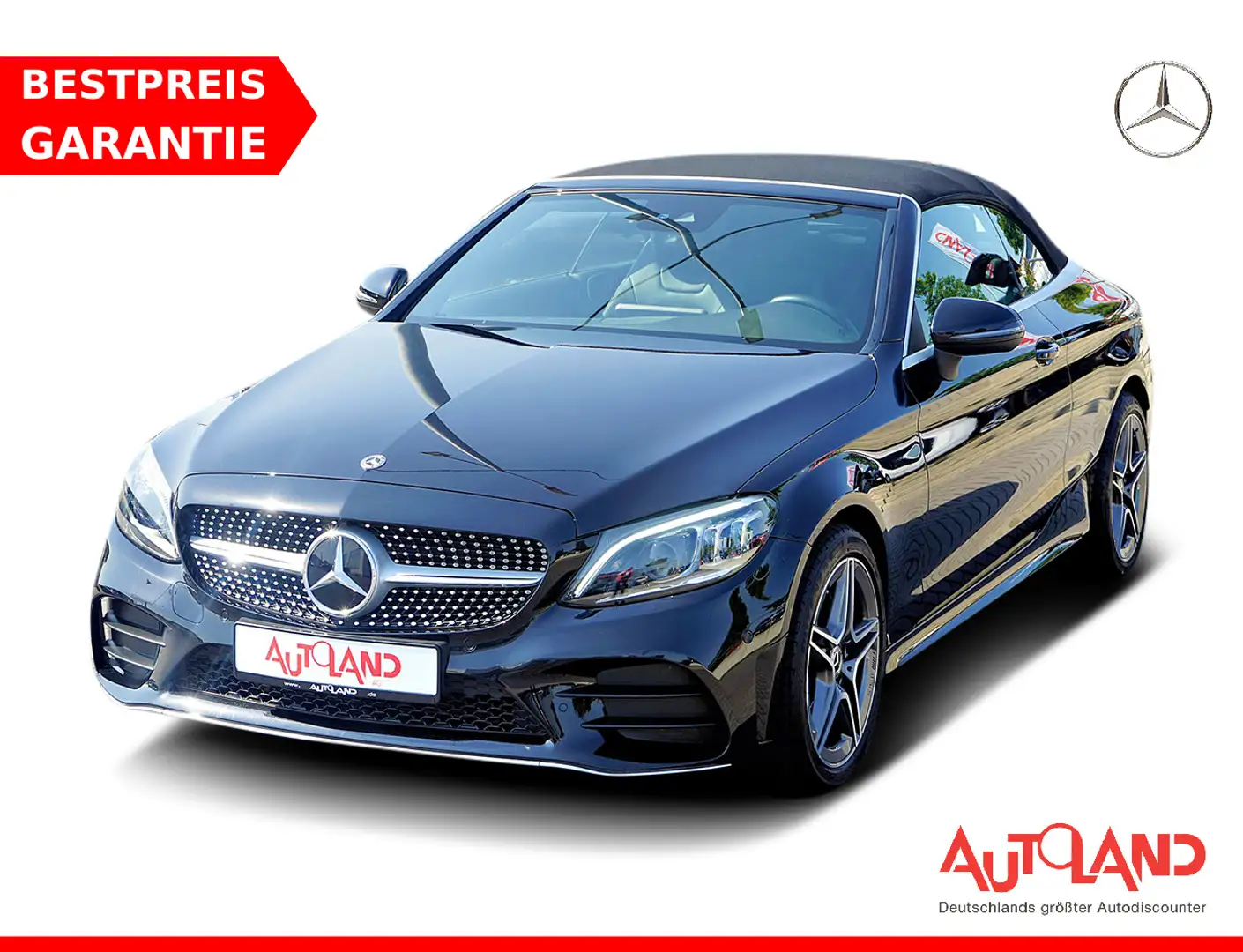 Mercedes-Benz C 180 C180 Cabrio AMG-Line LED Navi DAB Kamera Tempomat Schwarz - 1