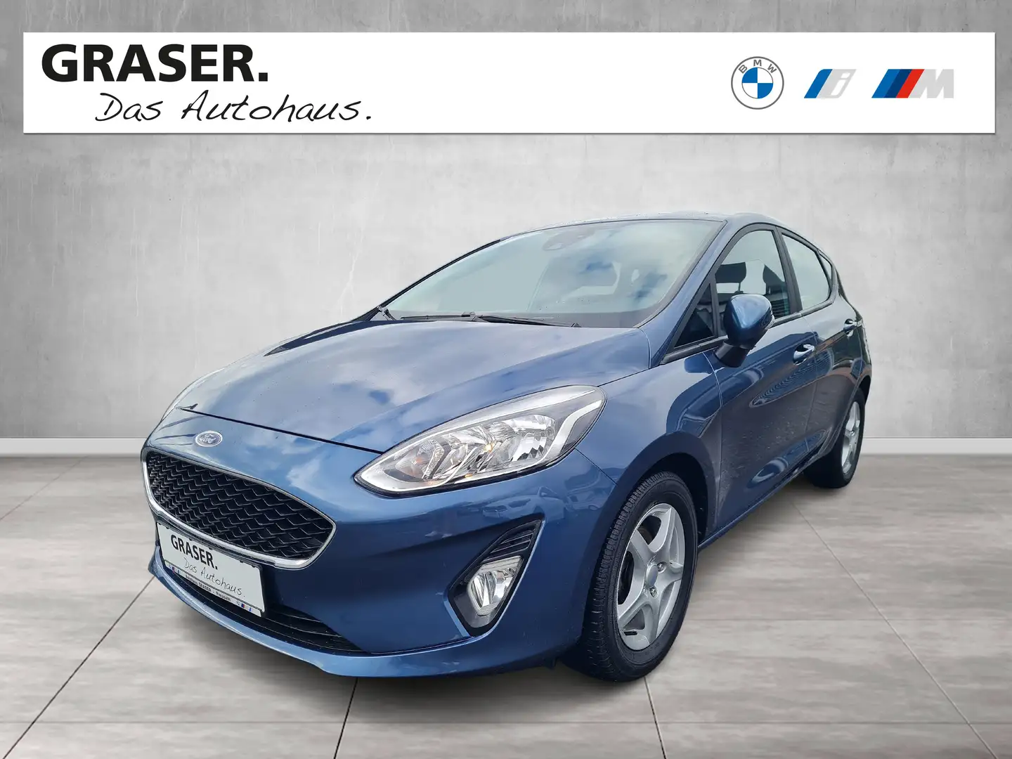 Ford Fiesta 1.0 Klima Sitzheizung Bluetooth Tempomat PDC Blauw - 1