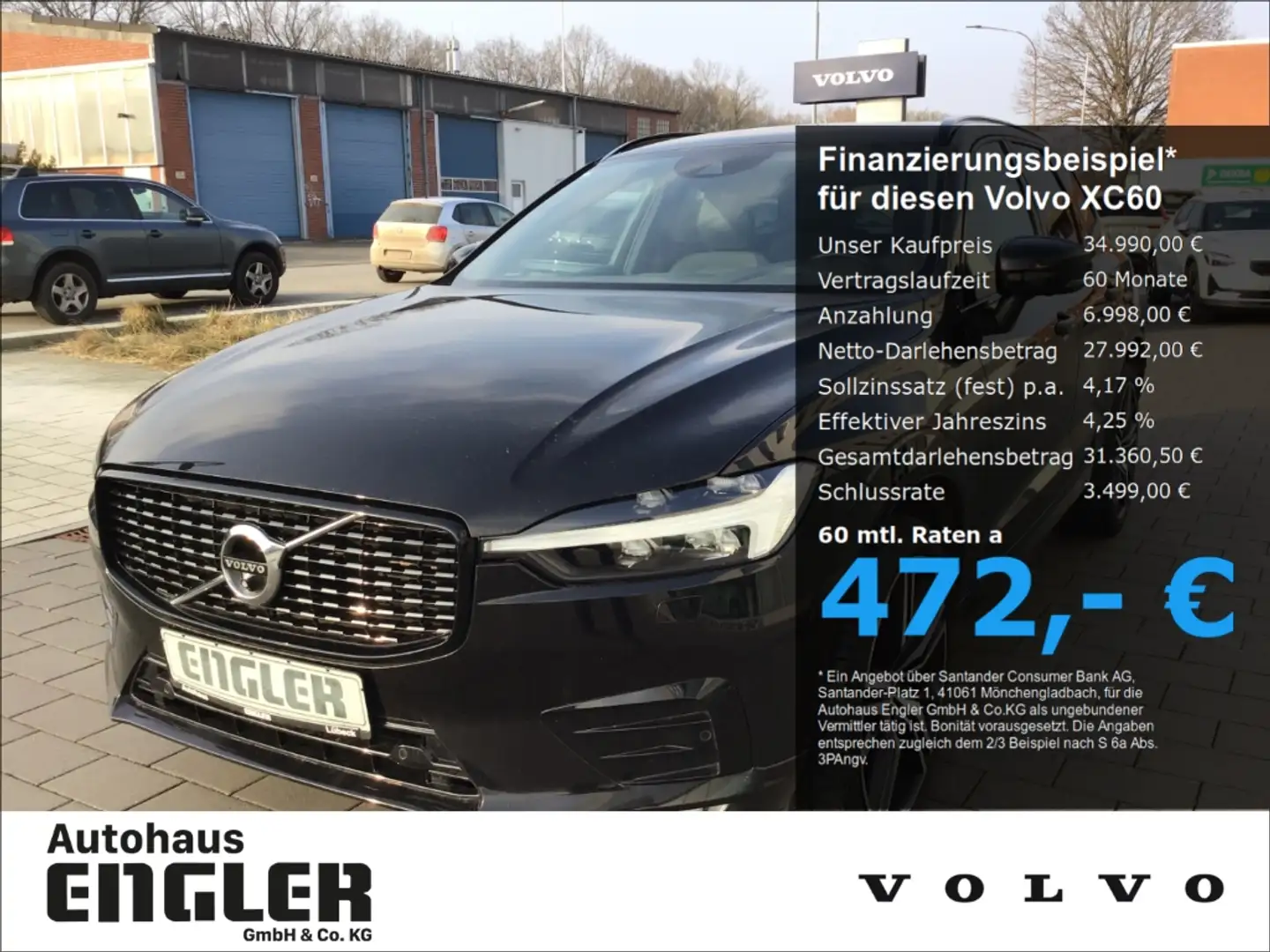 Volvo XC60 B4 (Diesel) R-Design AWD 360° Cam AHK Schwarz - 1