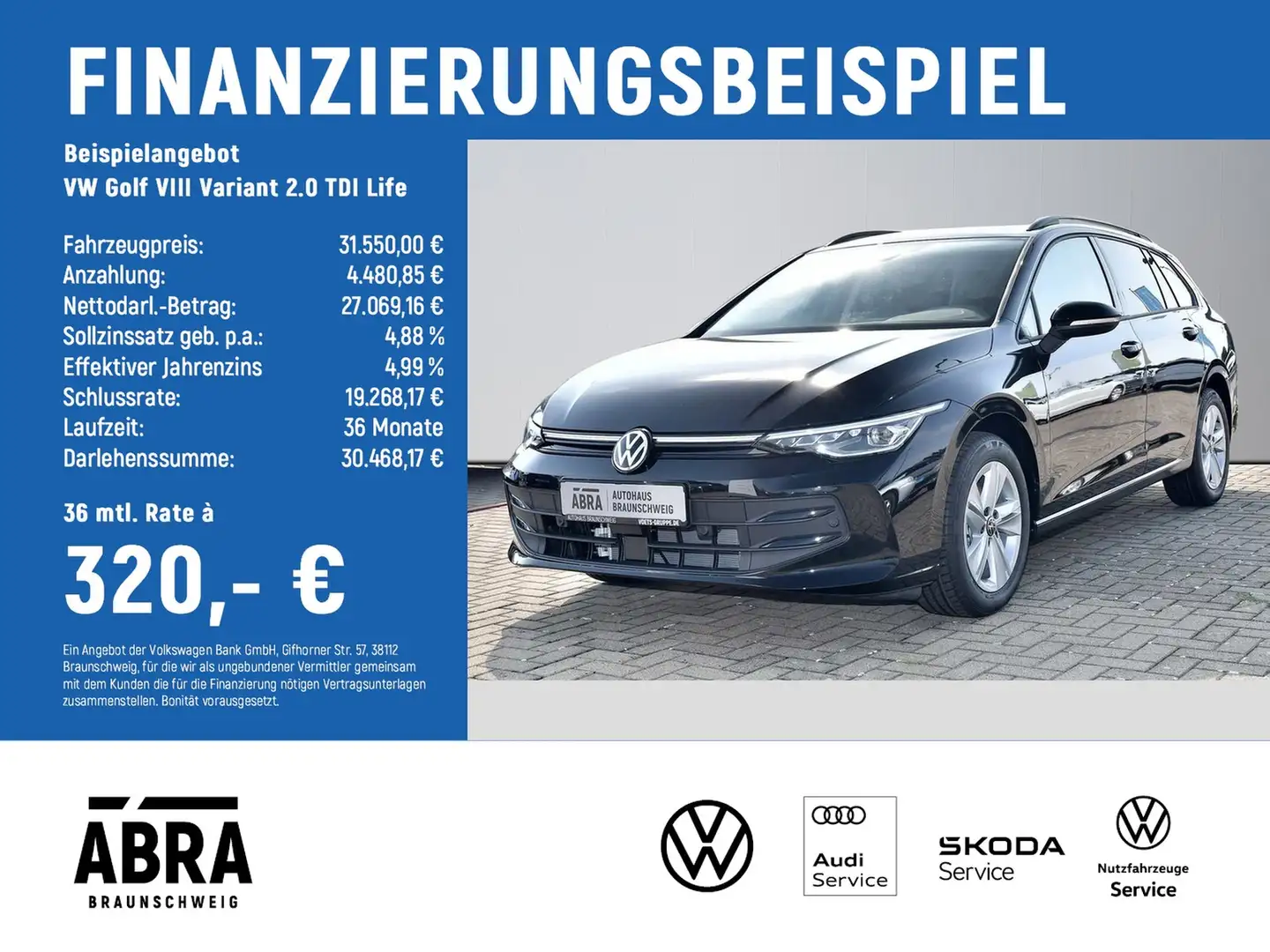 Volkswagen Golf VIII Variant 2.0 TDI Life Schwarz - 2