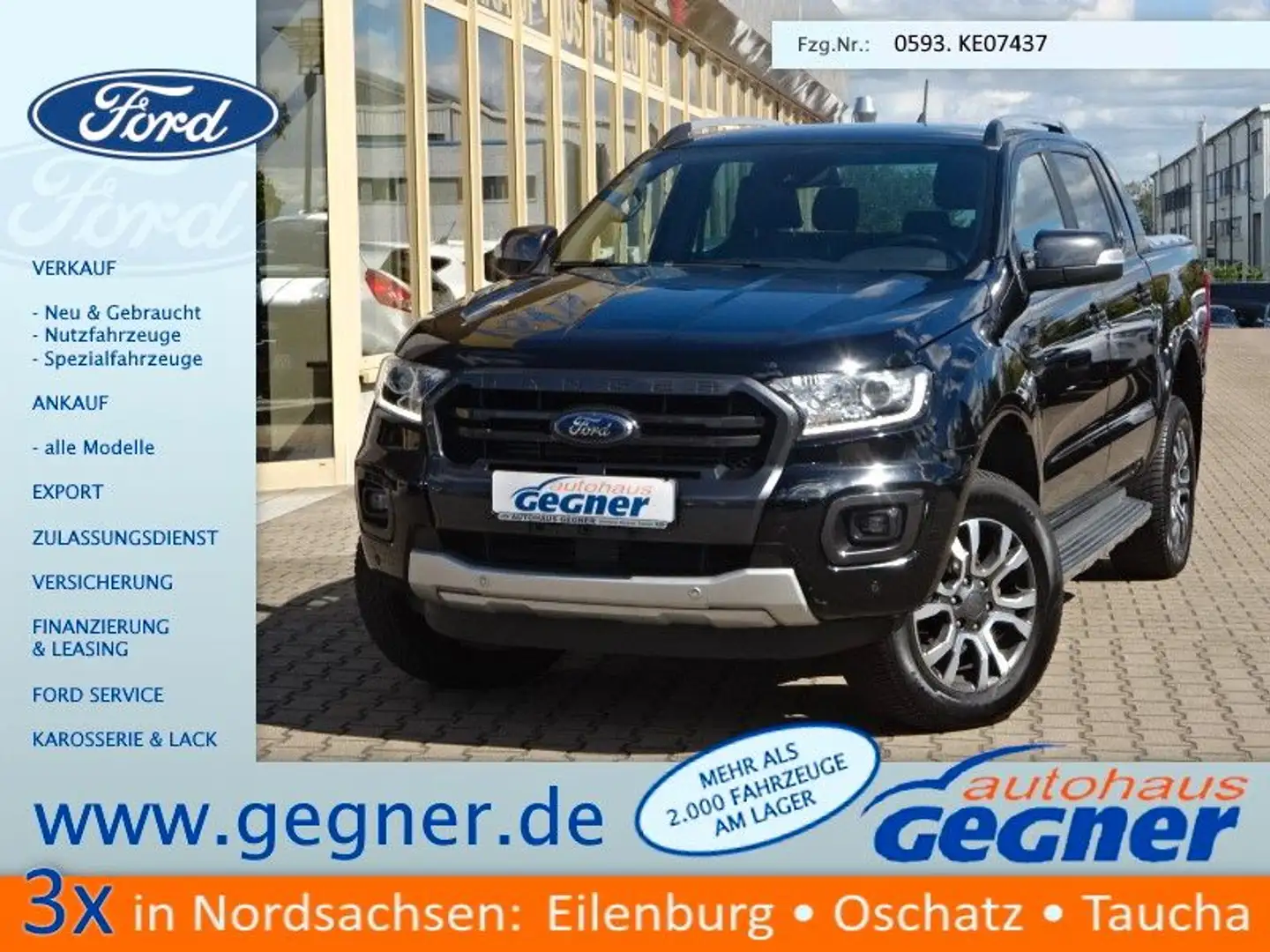 Ford Ranger Doka 212PS Autm. Wildtrak 4x4 Schwarz - 1