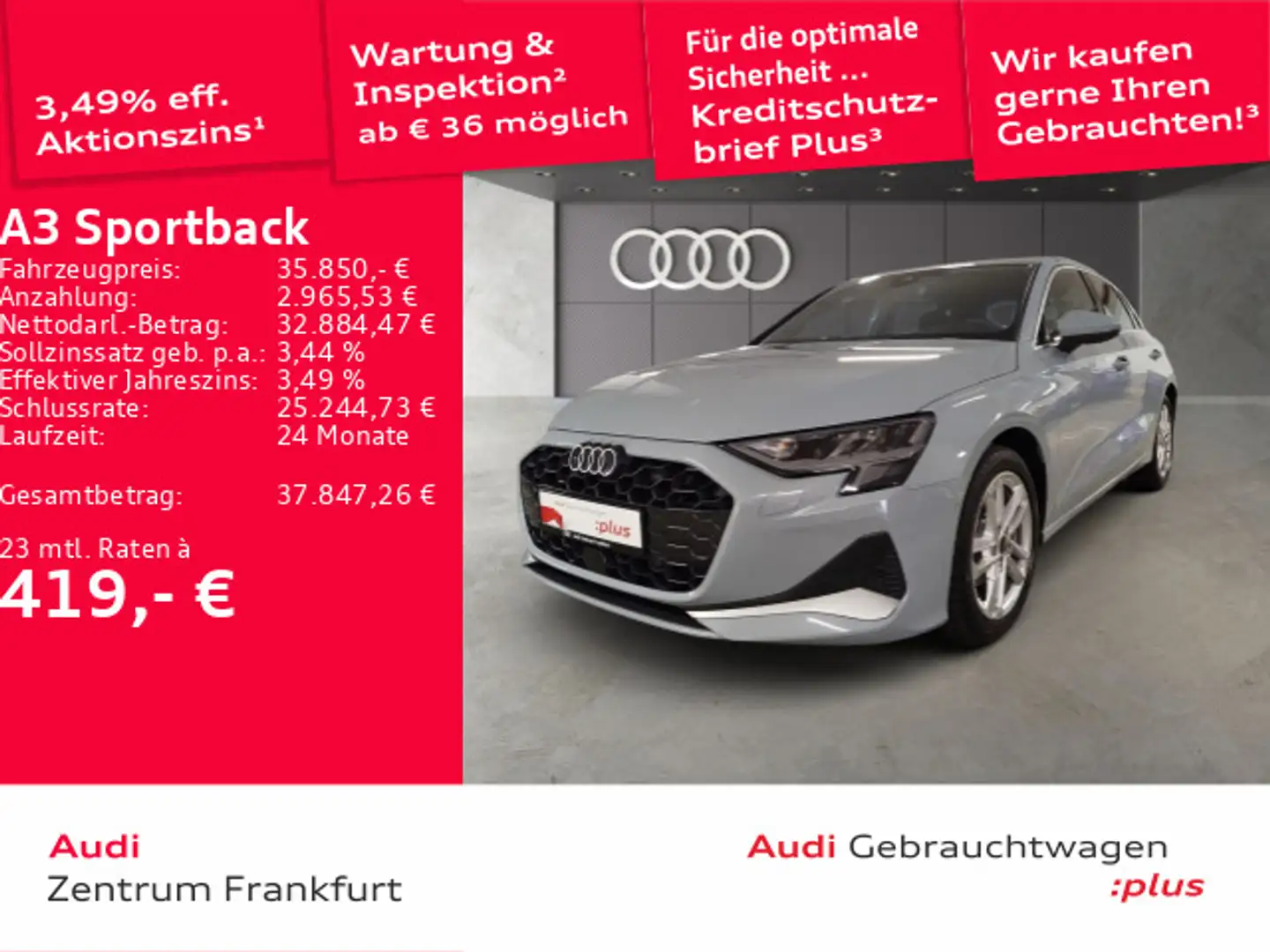 Audi A3 35 TDI S tronic advanced LED ACC PD Grau - 1