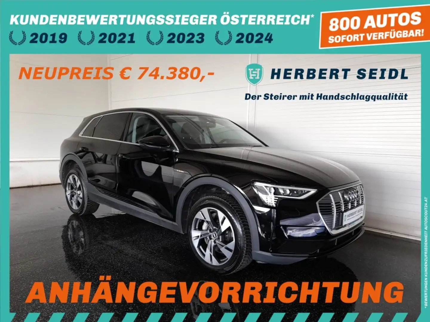 Audi e-tron 71 kWh QUATTRO *NP. 74.380,-- / LEDER / 20 ZOLL / ANHÄNGEVORR / VIRTUELL / NAVI / E-KLAPPE* Schwarz - 1