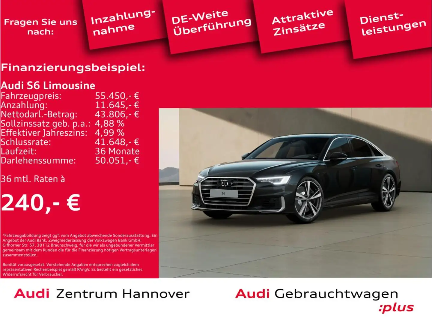 Audi S6 Limousine 55 TDI qu. Pano Matrix B&O Memory Schwarz - 2