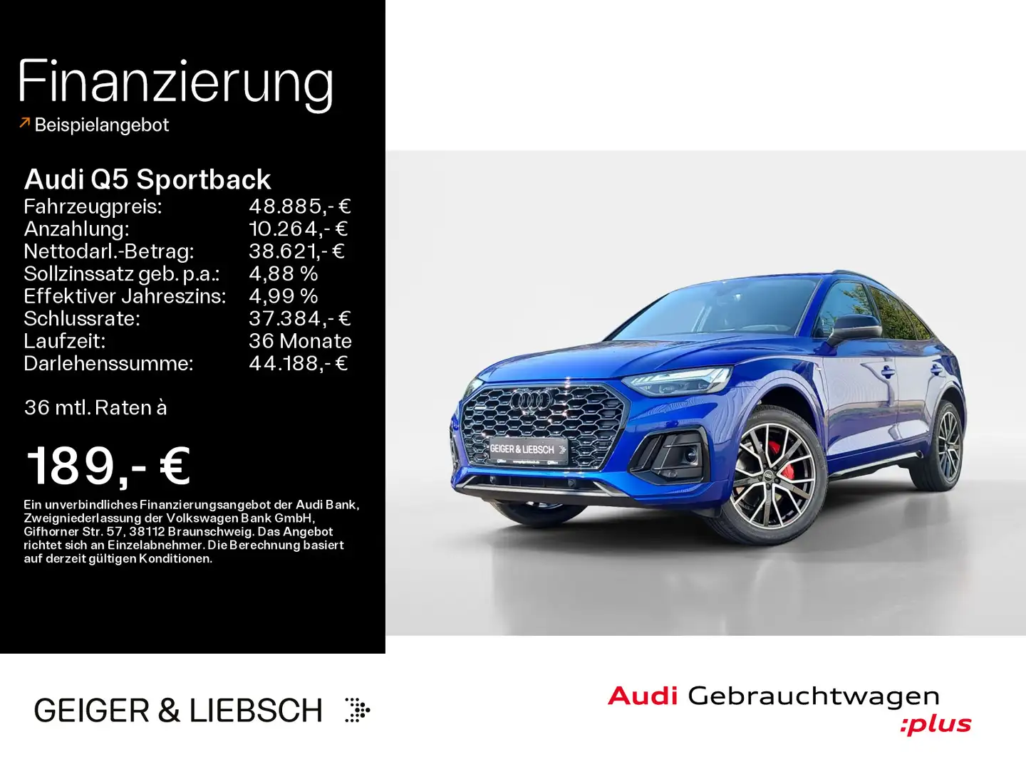 Audi Q5 40 TDI quattro S-LINE*MATRIX*AHK*HU Niebieski - 1