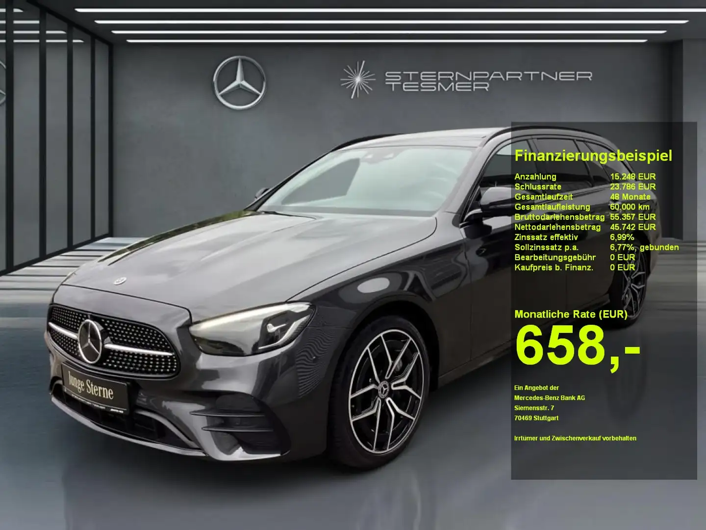 Mercedes-Benz E 400 d 4M T +AMG+Night+MBUX+Memory+StHz+PANO Gris - 1