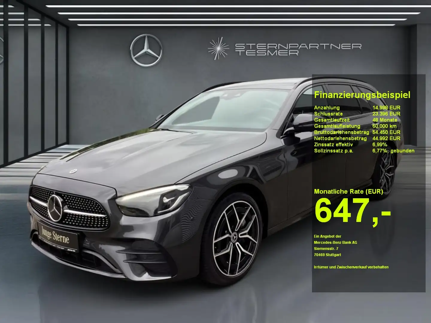 Mercedes-Benz E 400 d 4M T +AMG+Night+MBUX+Memory+StHz+PANO Gris - 1