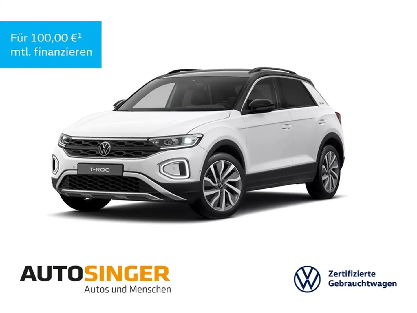 Volkswagen T-Roc Goal 2,0 TDI DSG *NAVI*AHK*LED*ACC*R-CAM* Wit - 1