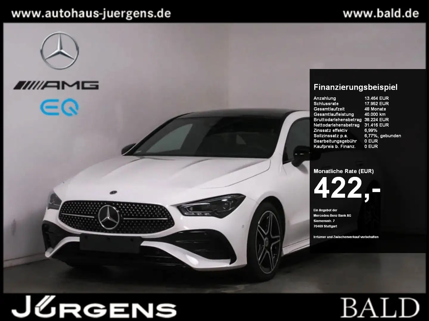 Mercedes-Benz CLA 250 4M SB AMG-Sport/Pano/Stdhz/Distr/Night Weiß - 1