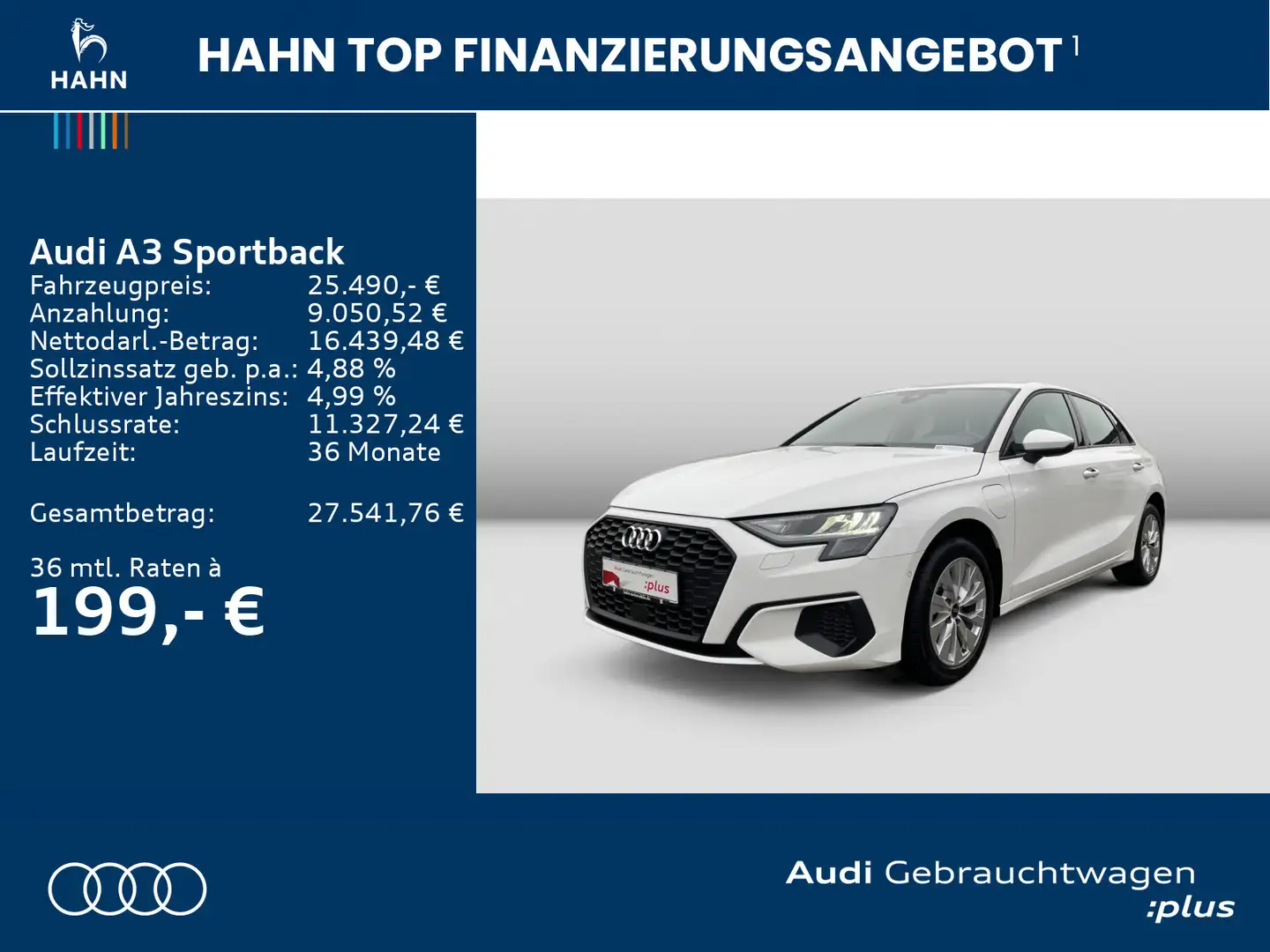 Audi A3 40 TFSIe S tronic Cam CarPlay Weiß - 2