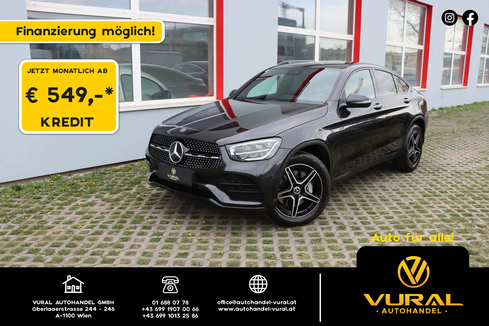 Mercedes-Benz GLC 220 GLC 220 d 4Matic Coupe AMG-LINE | LEDER | NAVI | Grau - 1