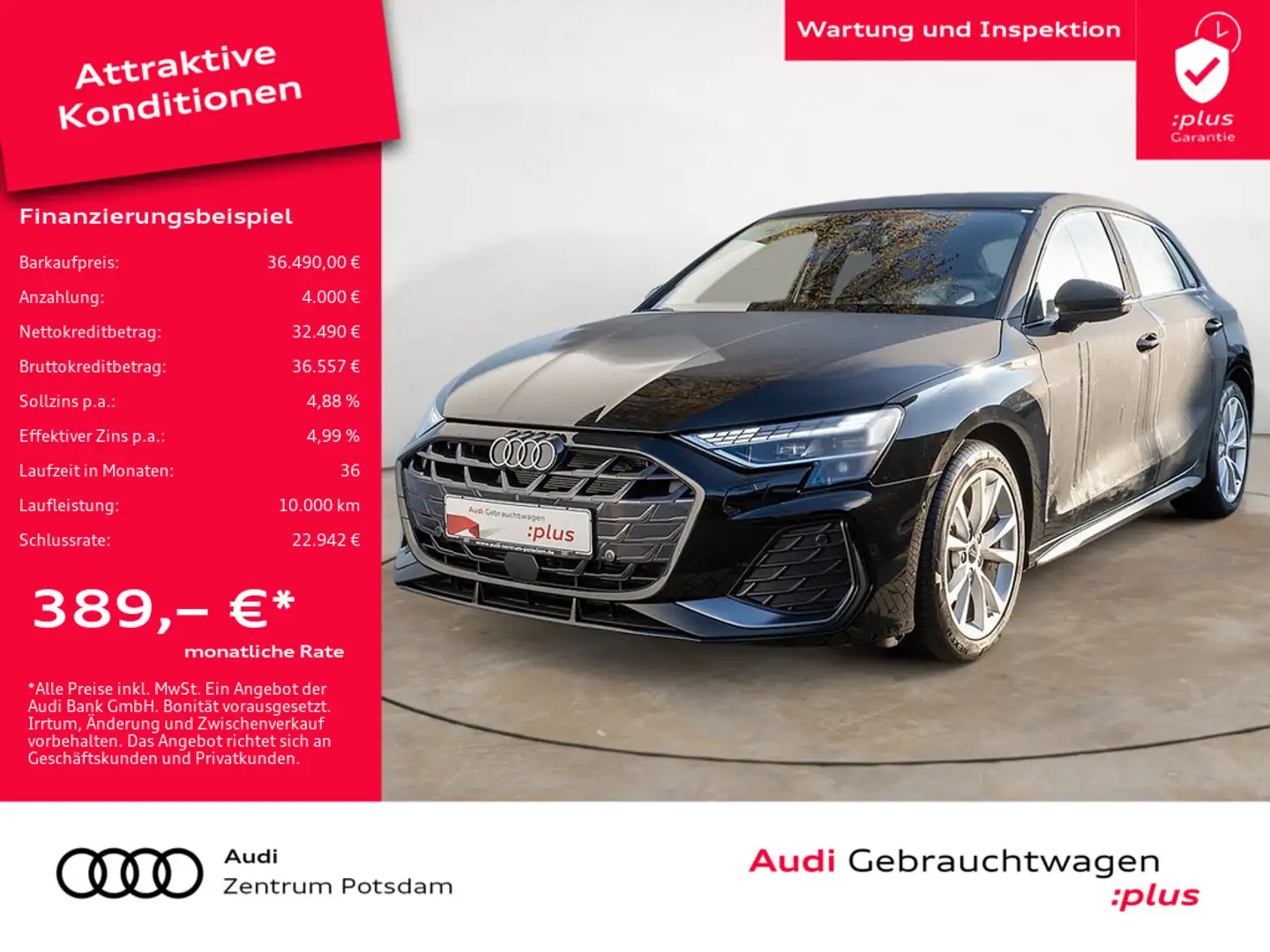 Audi A3 Sportback S line 35 TFSI LED NAVI ACC Schwarz - 1
