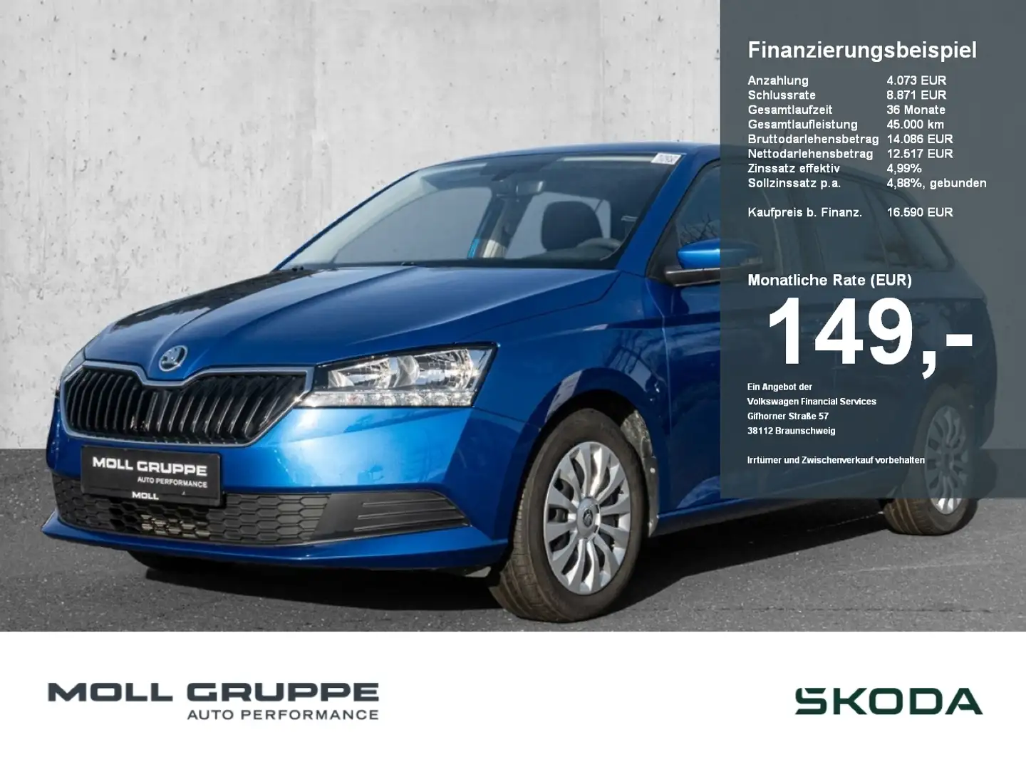 Skoda Fabia Combi 1.0 TSI Active SOUNDSYS Blau - 1