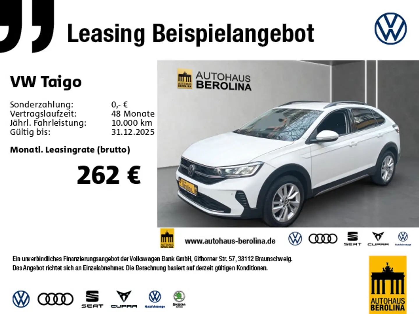 Volkswagen Taigo 1.0 TSI Life DSG *R-CAM*SHZ*App-Connect* Weiß - 1