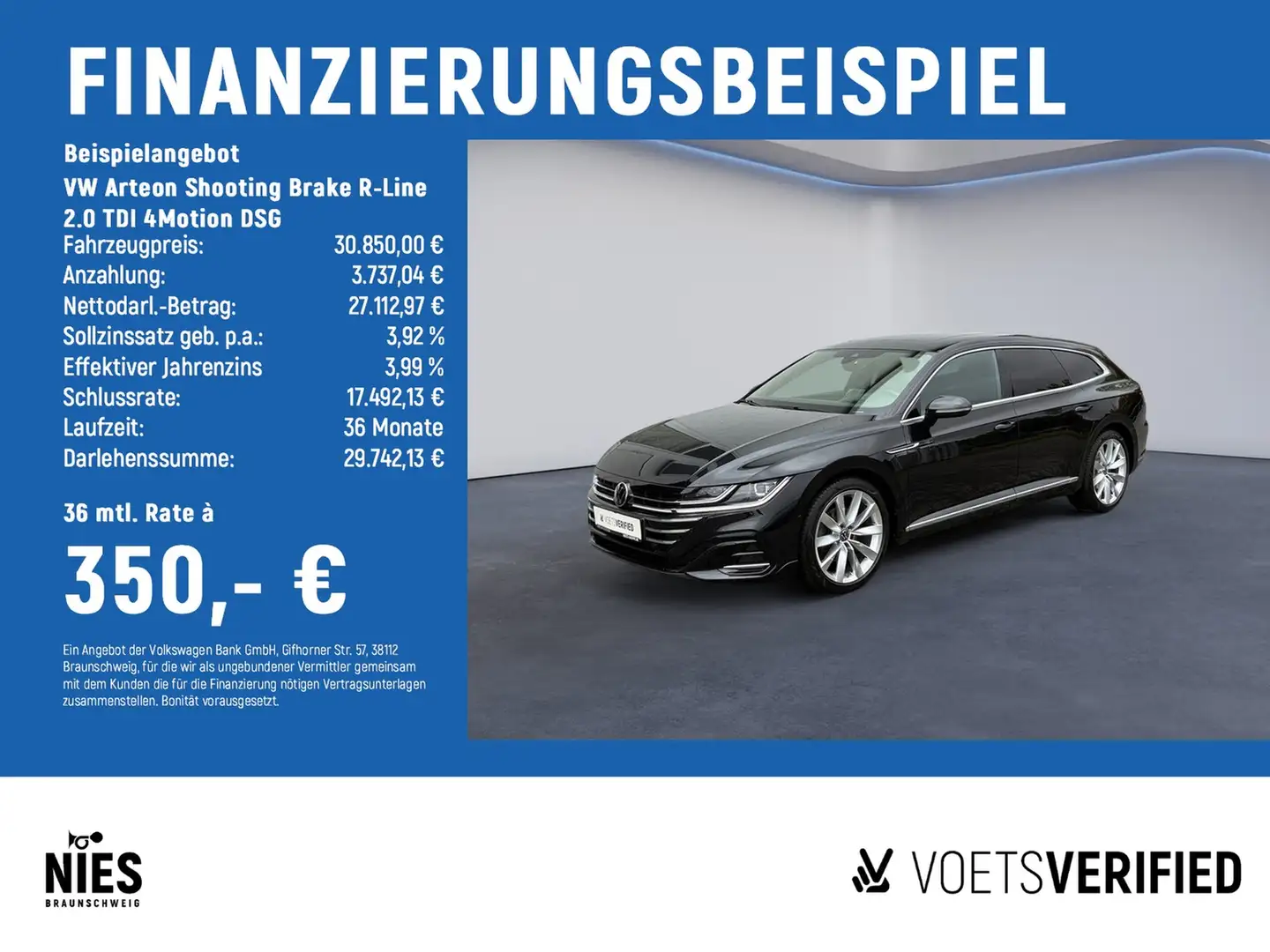 Volkswagen Arteon Shooting Brake R-Line 2.0 TDI 4Motion DSG MATRI... Schwarz - 2