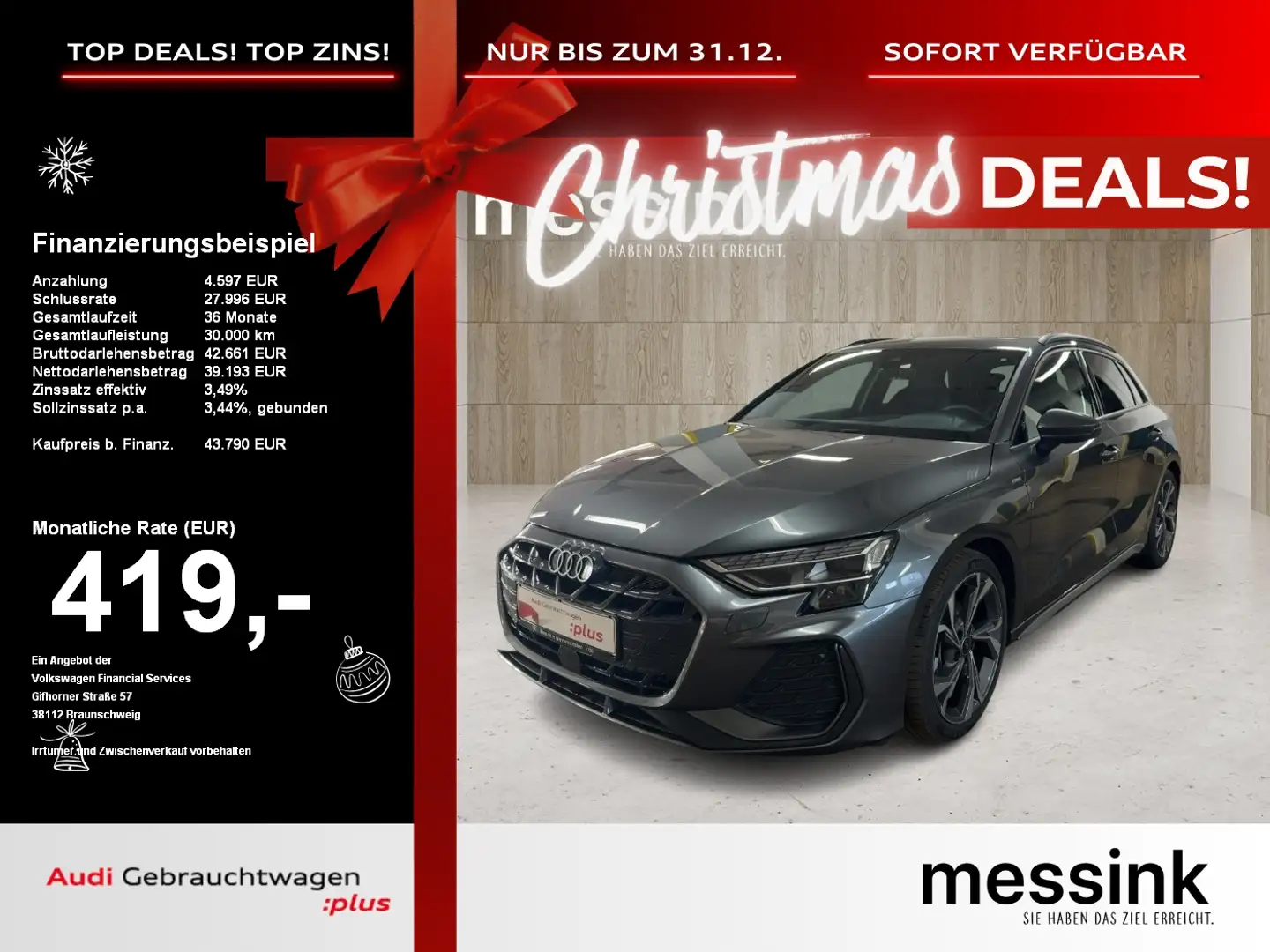 Audi A3 Sportback 2x S-line*AHK*LED*Navi*Kamera*ACC*Ambien Grau - 1