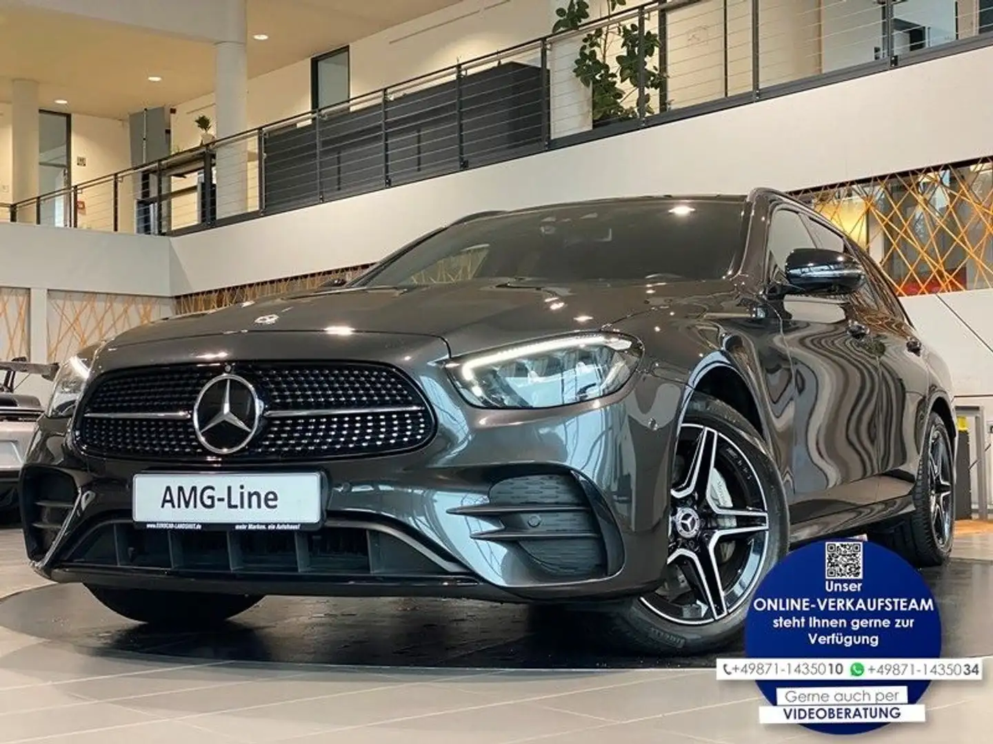 Mercedes-Benz E 300 de AMG NightP WideS Pano Burm. DTR AHK 360° Grau - 1