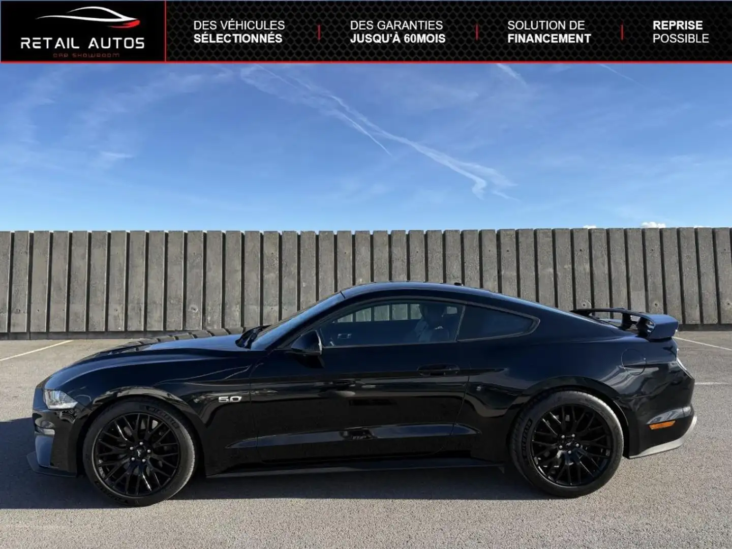 Ford Mustang FASTBACK 5.0 V8 450ch GT BVA10 Schwarz - 2
