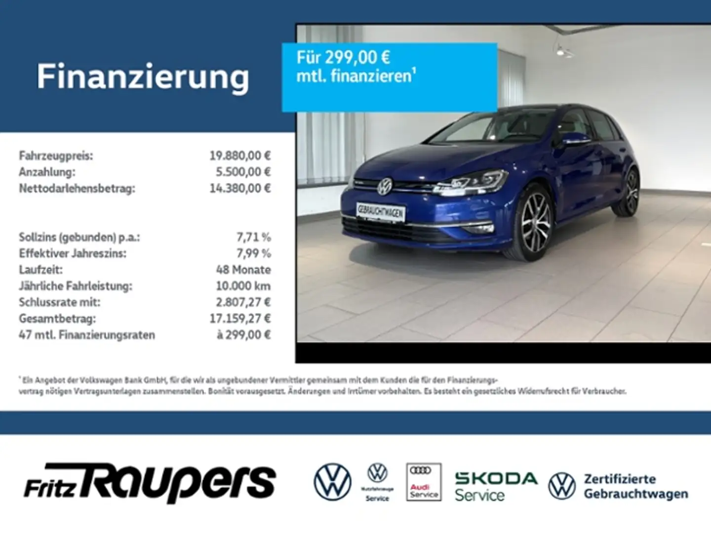 Volkswagen Golf 1.5 DSG Join +KAMERA+NAVI+SITZHZNG Bleu - 1