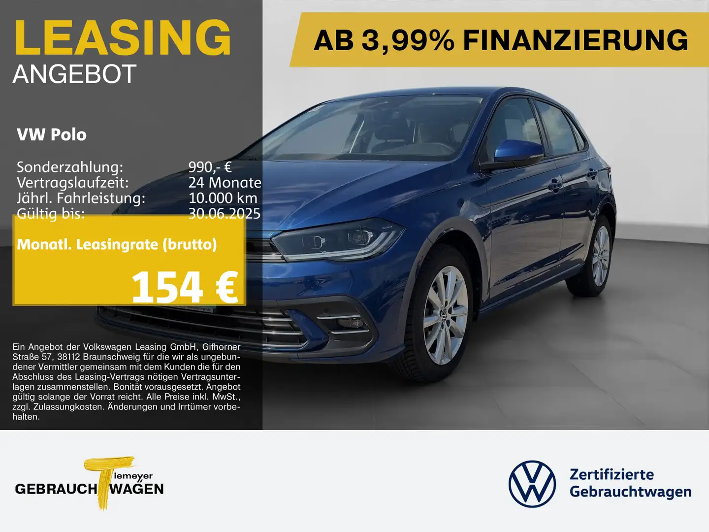 Volkswagen Polo 1.0 TSI STYLE NAVI LED VIRTUAL SITZHZ Blau - 1