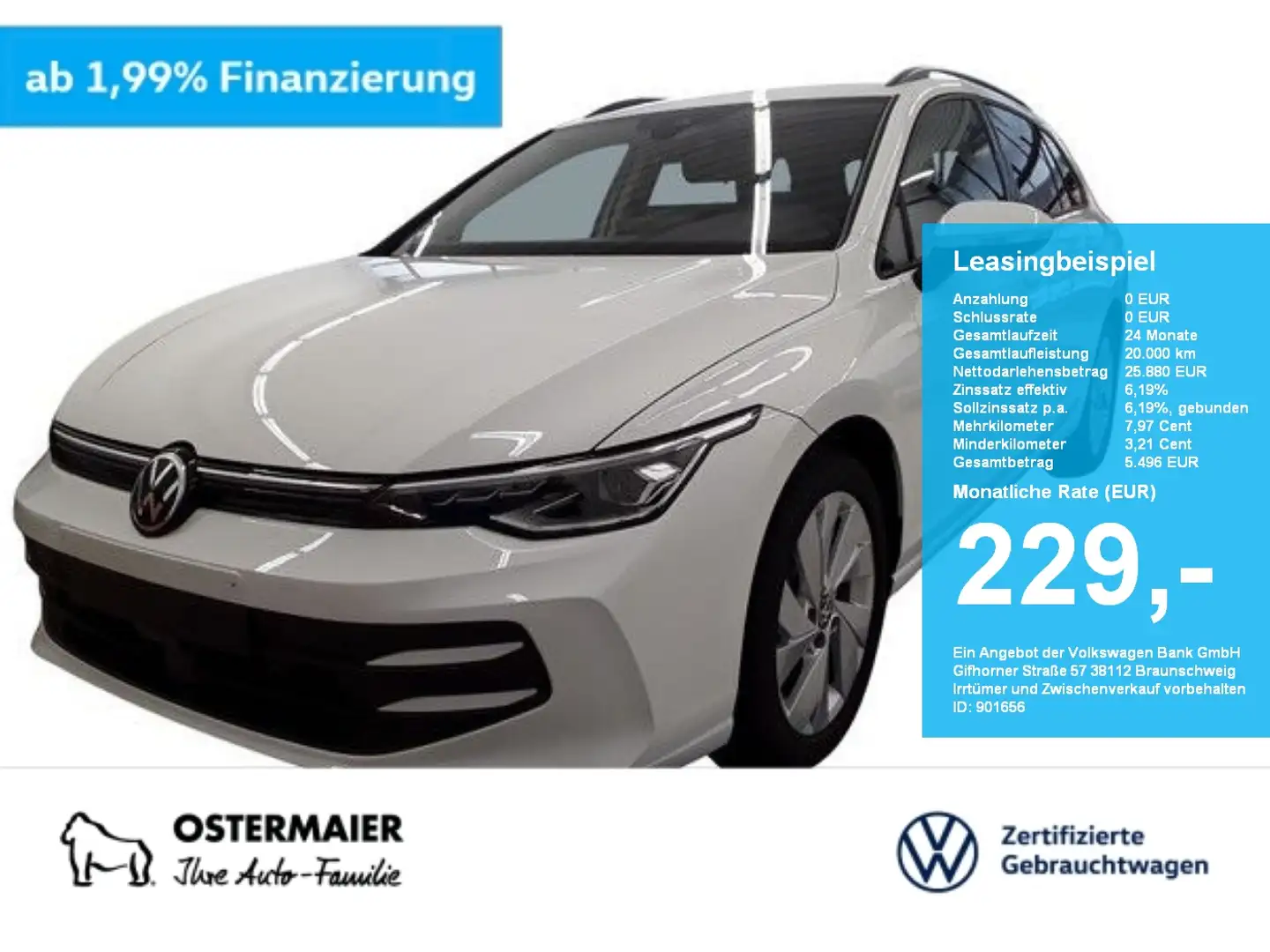 Volkswagen Golf Variant Golf VIII Variant 1.5TSI 116PS NP.39T AHK.17 .LED+ Weiß - 1