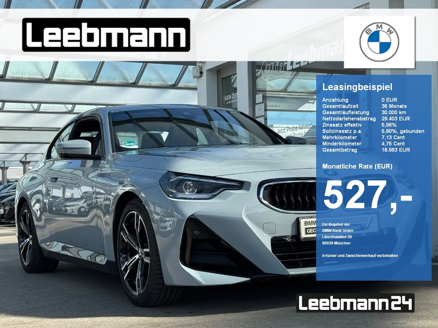 BMW 218 i Coupé M-Sportpaket GARANTIE bis 05/2029 Gris - 1
