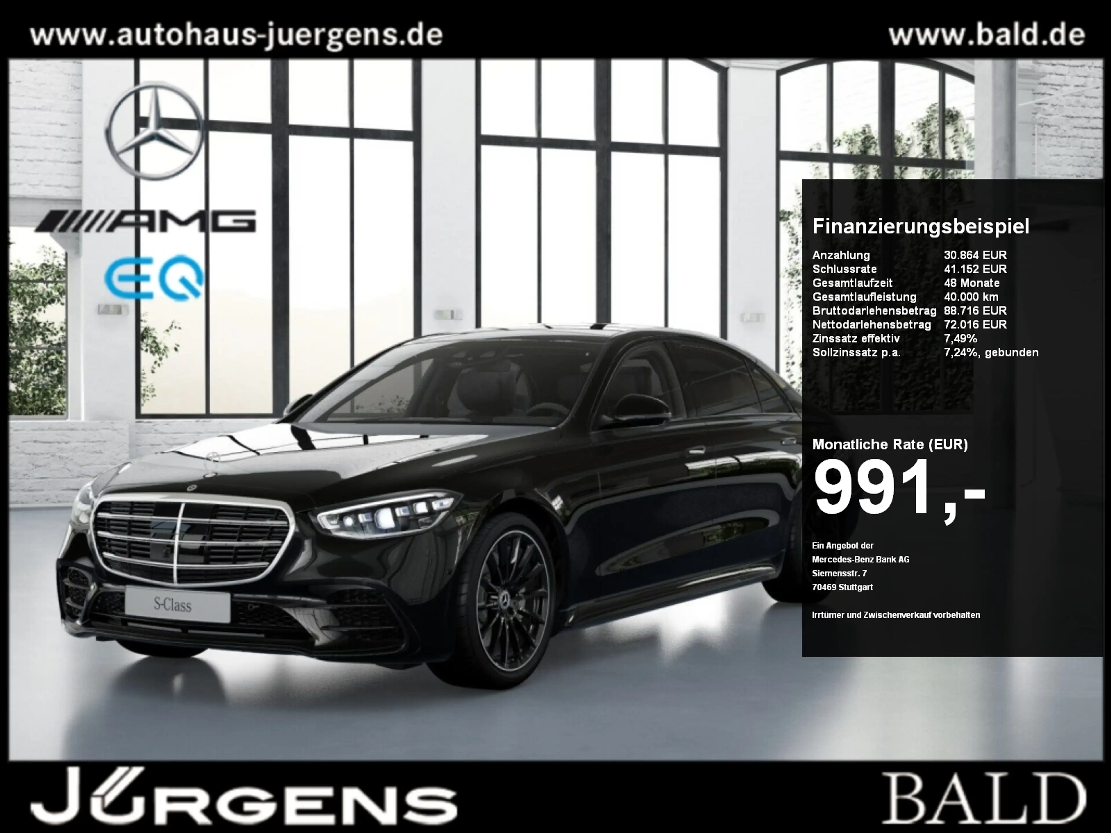 Mercedes-Benz S 450 d 4M L AMG-Sport/Pano/TV/HUD/Night/Stdhz