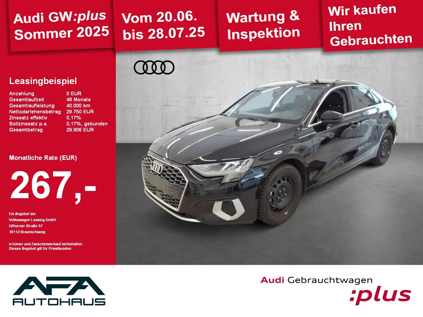 Audi A3 Limousine 35 TFSI Adv. S tronic Smart.Int*GRA Schwarz - 1