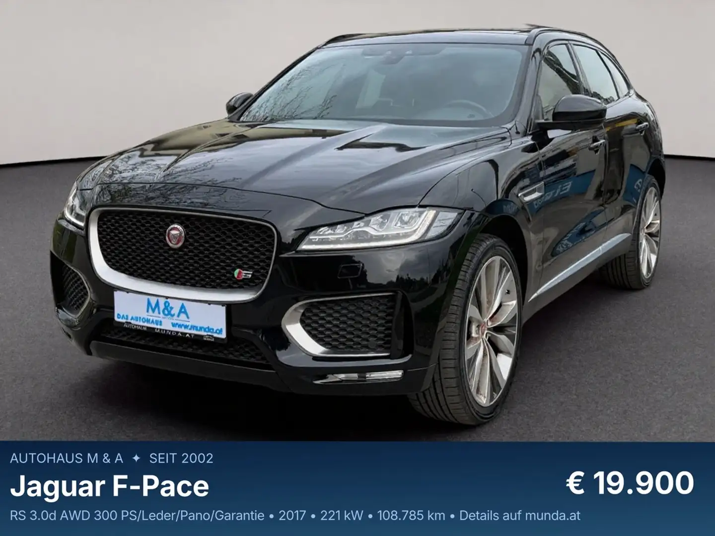 Jaguar F-Pace RS 3.0d AWD 300 PS/Leder/Pano/Garantie Schwarz - 1