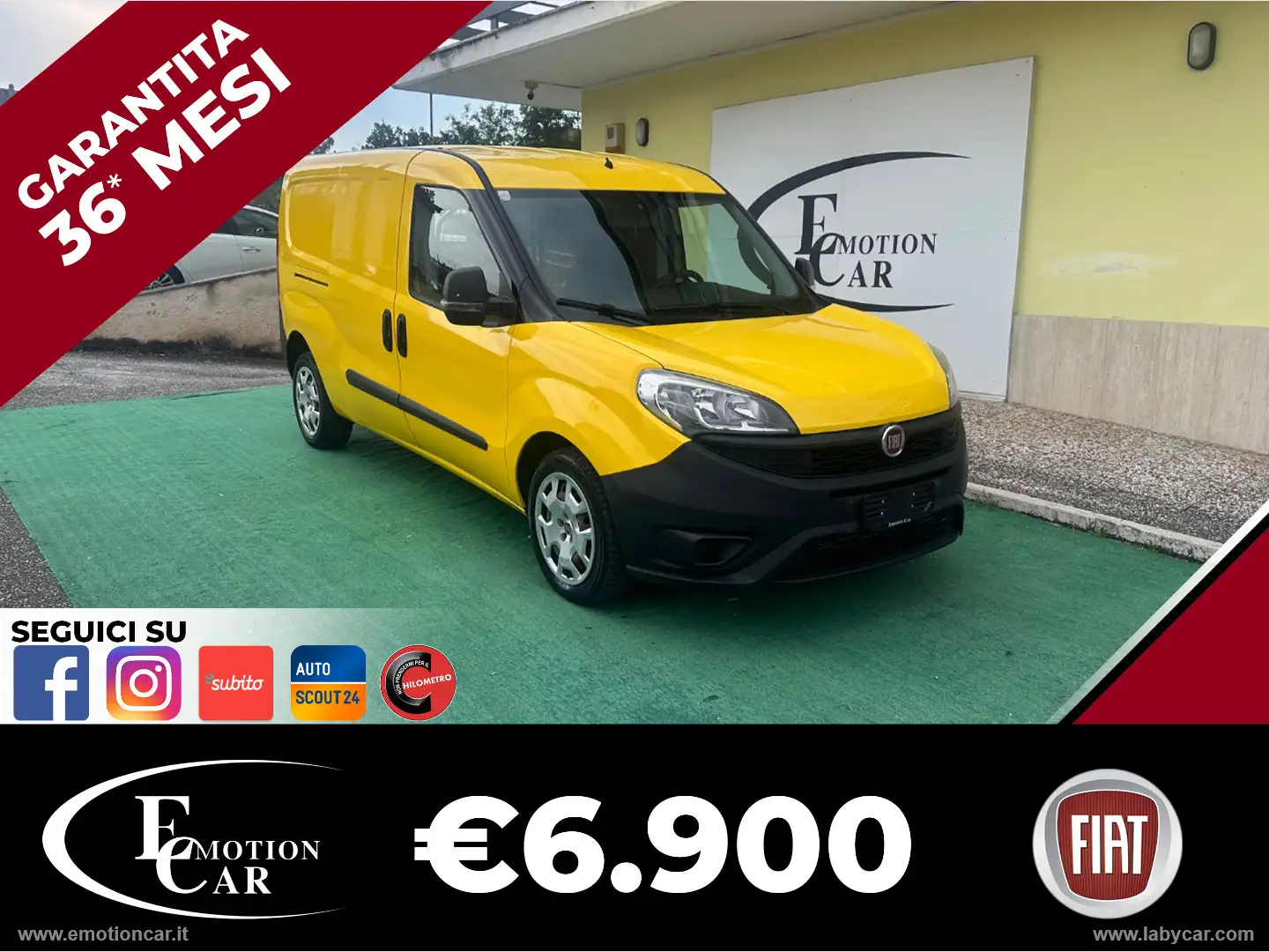 Fiat Doblo 1.3 MJT PL Maxi N1 - 2017 Jaune - 1