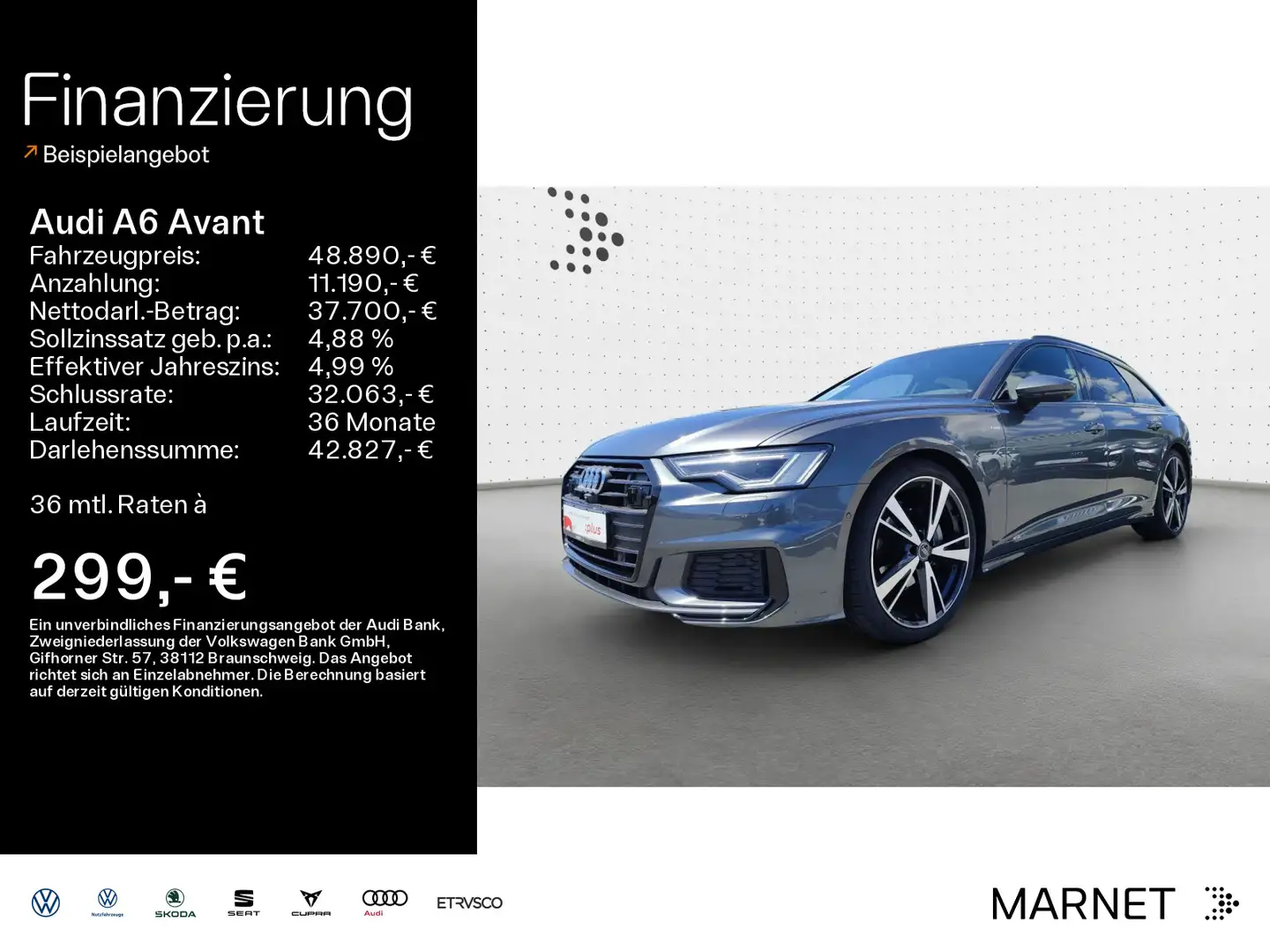 Audi A6 Sport 40 TDI quattro S line*Navi*Matrix Grijs - 1