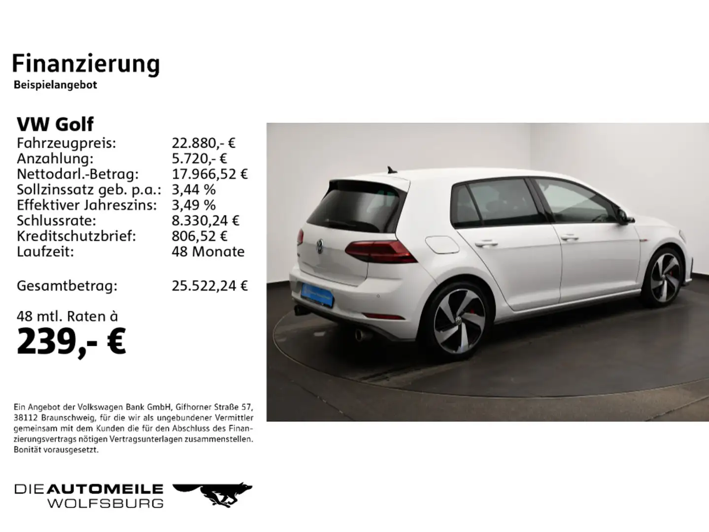 Volkswagen Golf GTI Golf 7 VII 2.0 GTI DSG Performance Rückfahrkam/L Weiß - 2