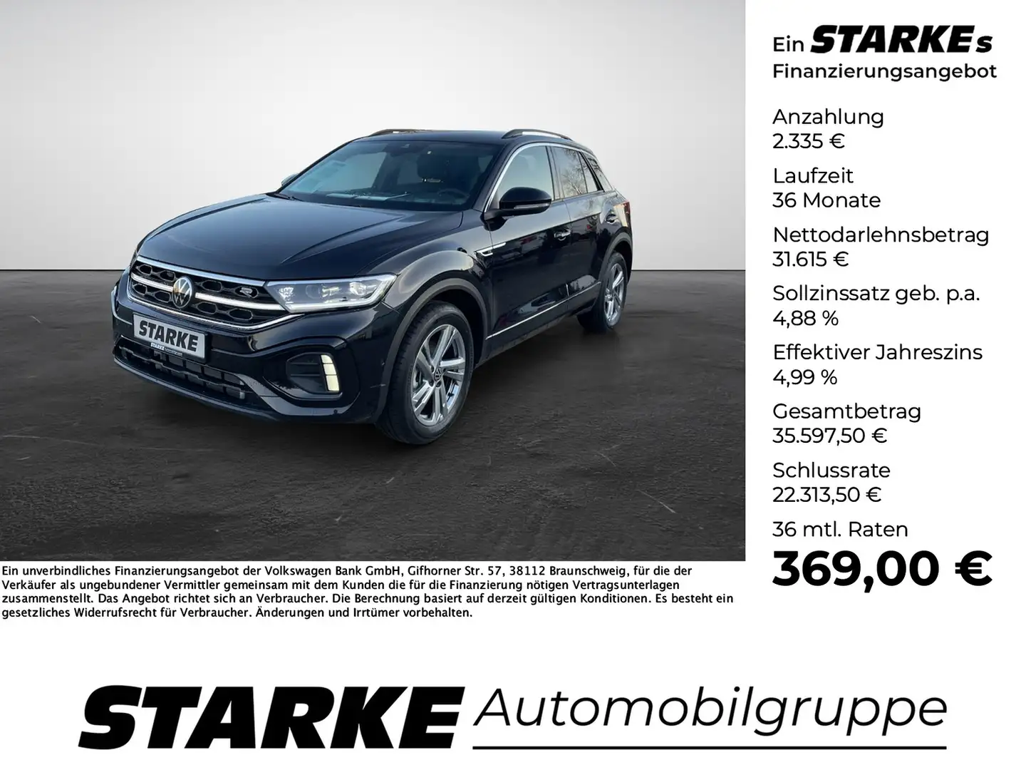 Volkswagen T-Roc 1.5 TSI DSG R-Line Schwarz - 1