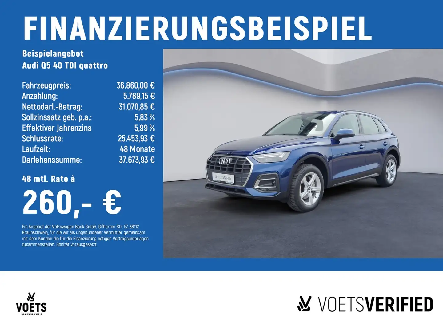 Audi Q5 40 TDI quattro PANO+RearView+SHZ Blauw - 2