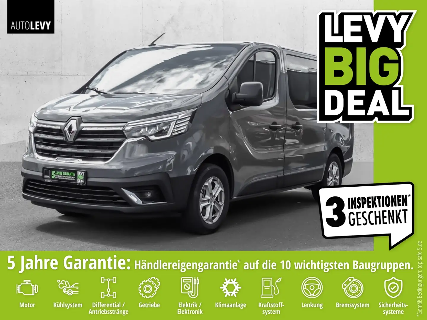 Renault Trafic L1H1 DoKa dCi 150 EDC KLIMA*NAVI*AHK*RFK Grau - 1