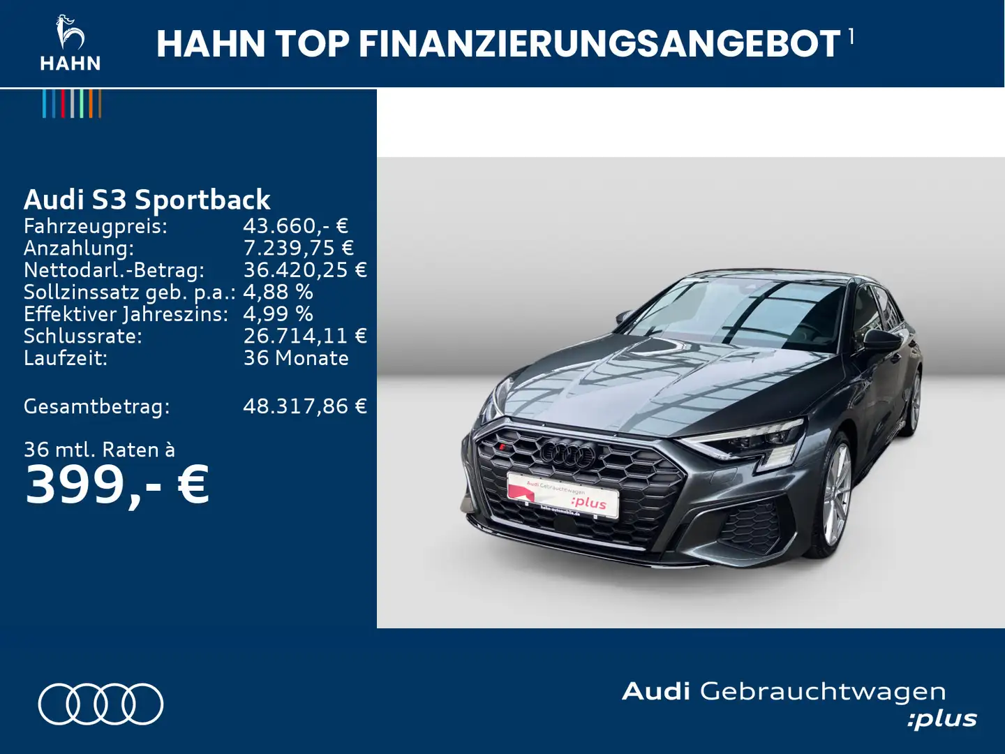 Audi S3 2.0TFSI qua S-tronic B&O Matrix CAM Grau - 2