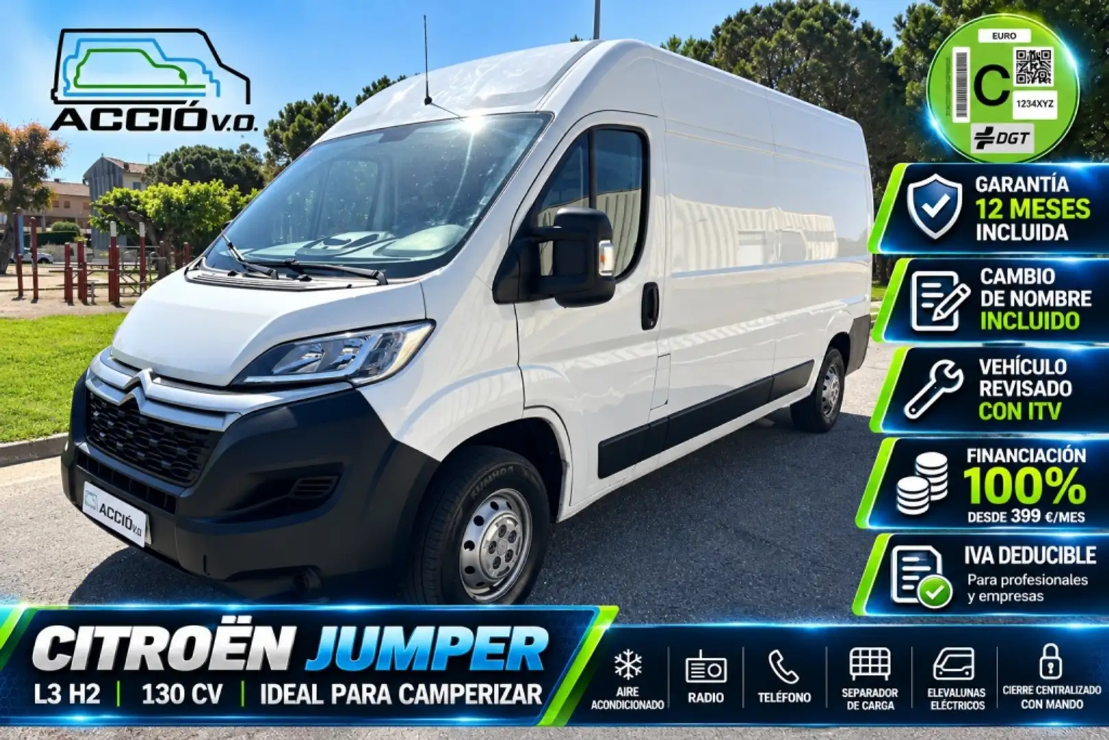 Citroen Jumper Fg. 2.0BlueHDi 35 L3H2 130 Blanco - 1