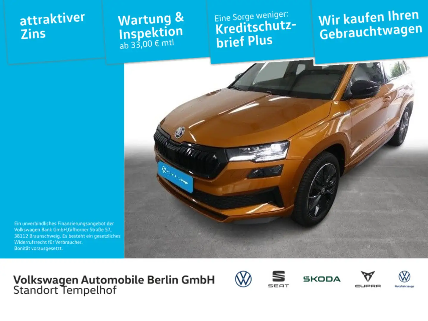 Skoda Karoq 1.5TSI DSG Sportline AHK P-DACH MATRIX-LED Orange - 1