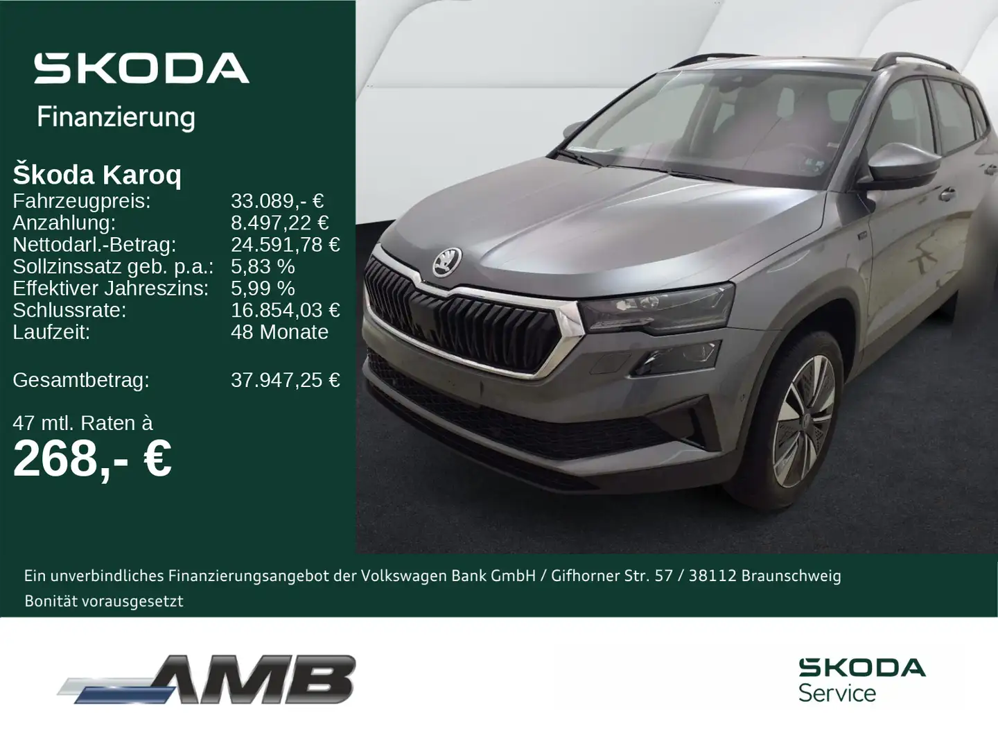 Skoda Karoq Tour 1.5 TSI DSG/Lodge/AHK/Matrix/Pano/360 Grau - 1